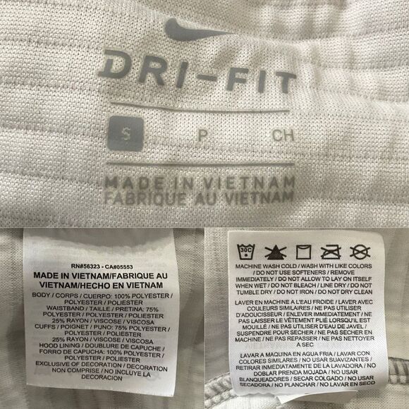 Nike Heathered Gray Training Swoosh Ribbed Sweatshirt Hoodie Small - Picture 6 of 7